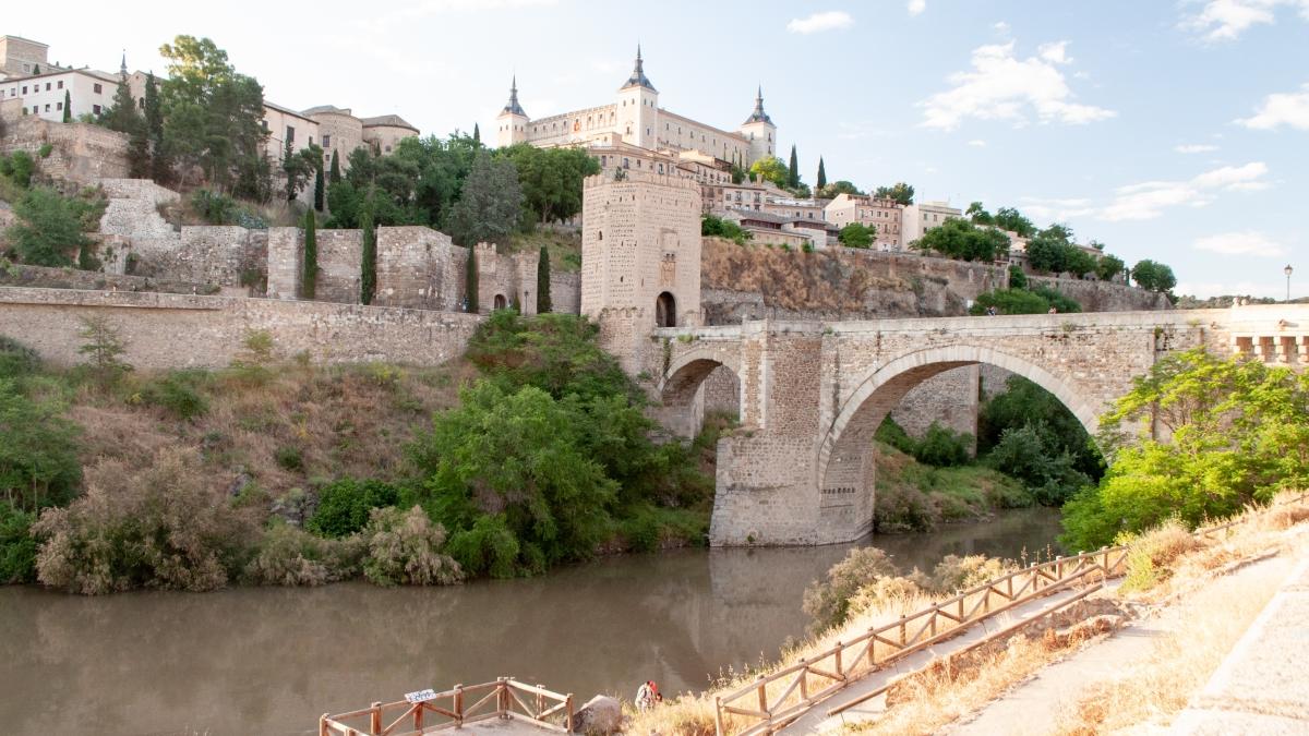 Alcázar of Toledo, a stone fortification in the highest part of Toledo, Spain